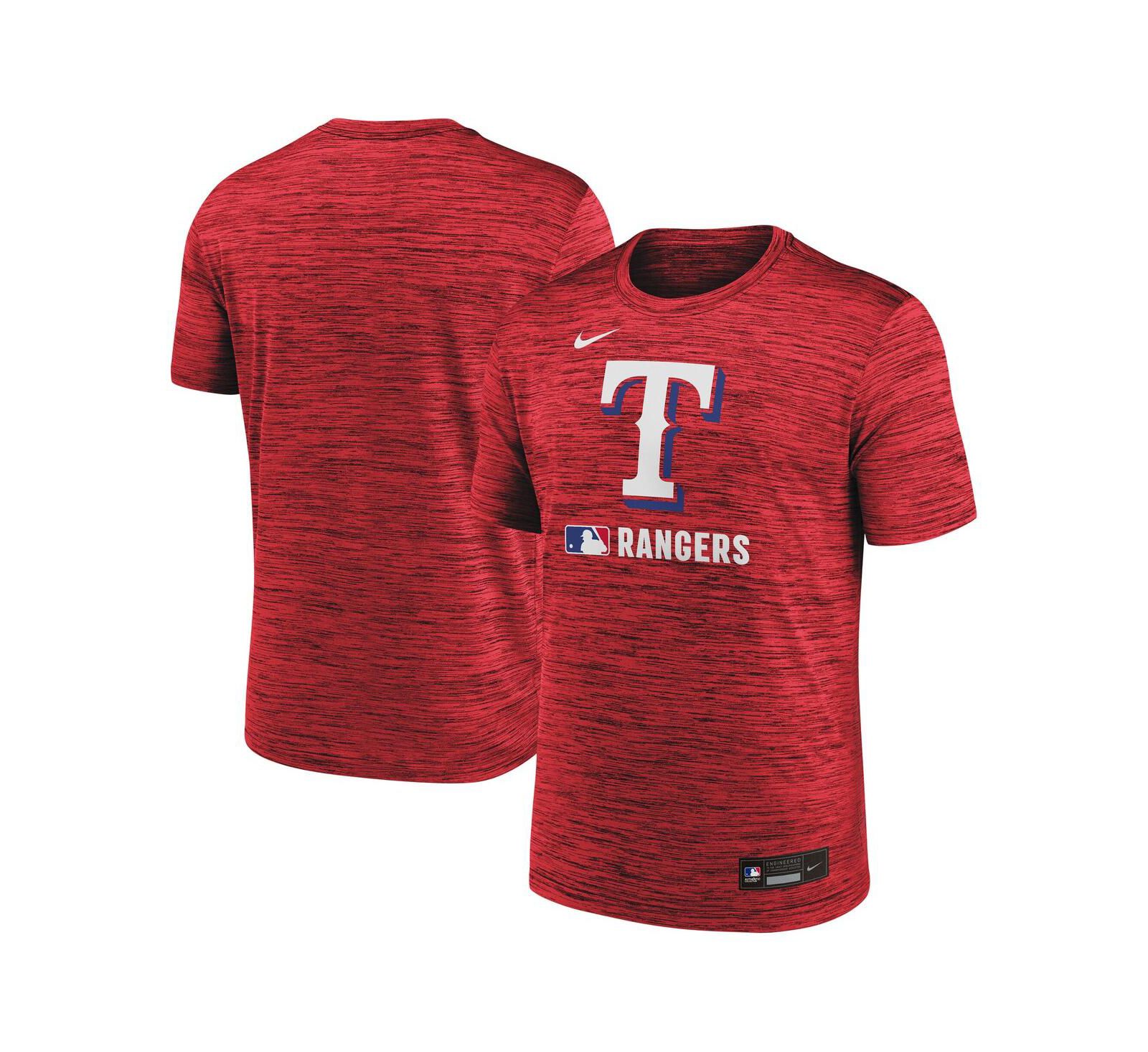 Nike Мужская тренировочная футболка Texas Rangers Authentic Collection Velocity, красная