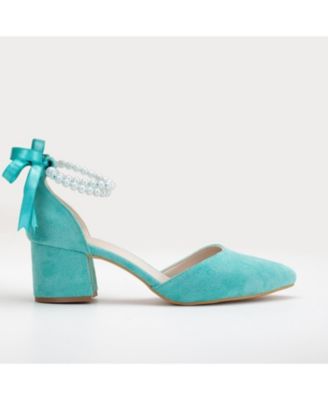 Женские туфли Forever & Always Shoes Miranda Low Block Heels с жемчугом