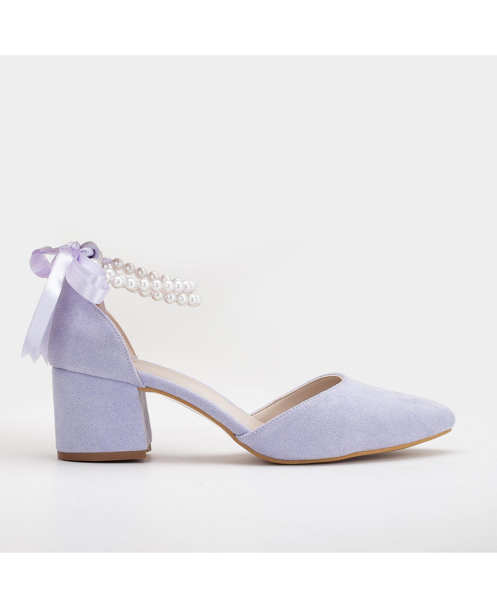 Forever & Always Shoes Women's Miranda Low Block Heels with Pearls