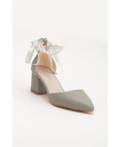Sage green faux leather
