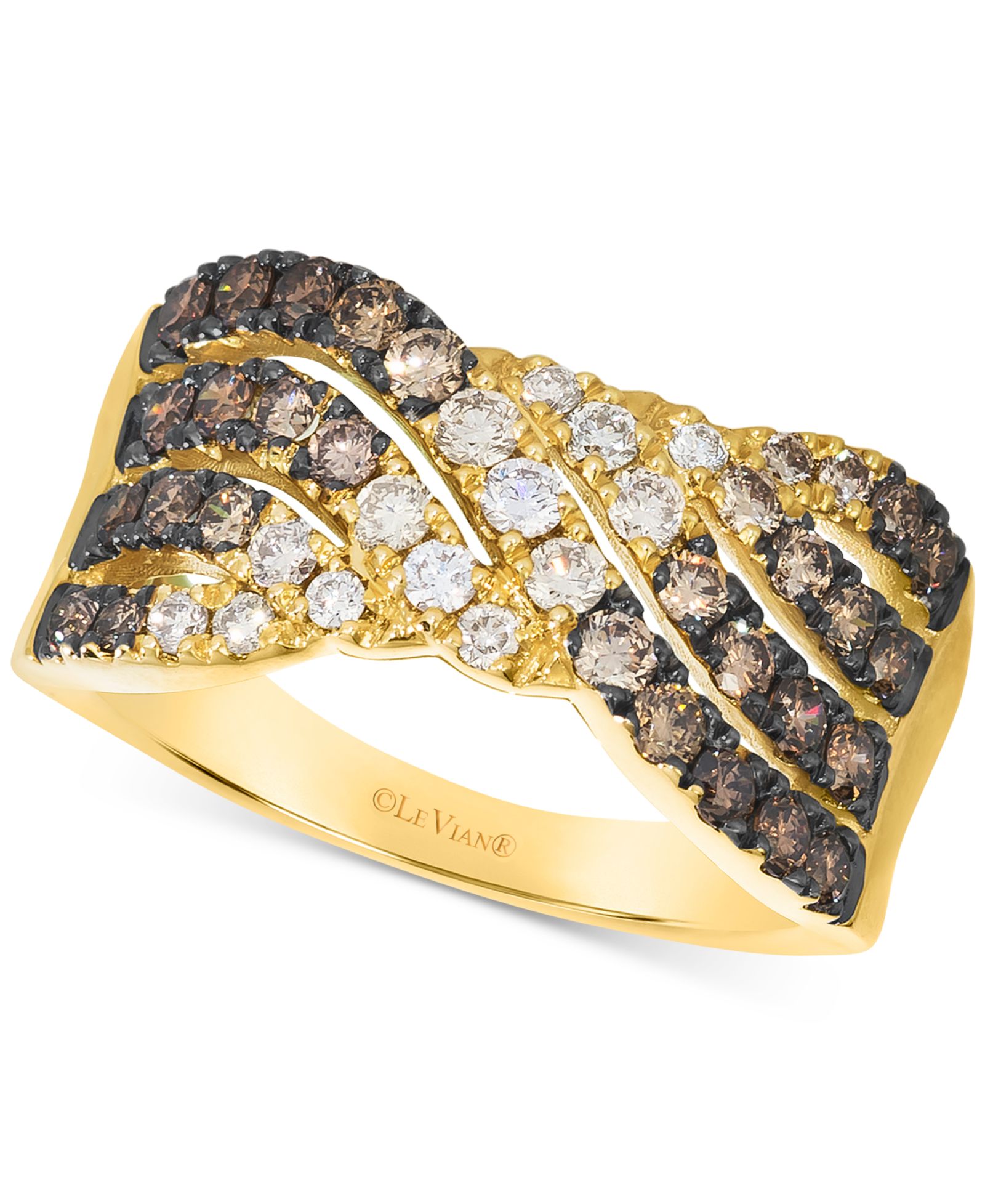 Le Vian кольцо с бриллиантами Chocolate Ombré в золоте 14k