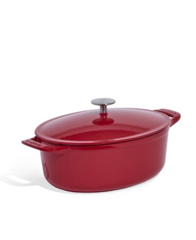 Made In Enameled Cast Iron 7.5-Quarts Oval Dutch Oven with Lid