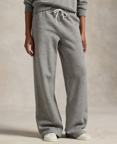 Polo Ralph Lauren Women's Drawstring Fleece Wide-Leg Sweatpant