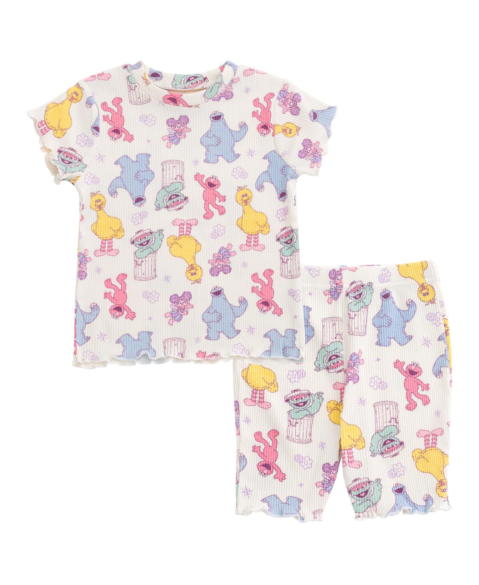 Sesame Street Детский Рифленый T-Shirt и Shorts Outfit Set