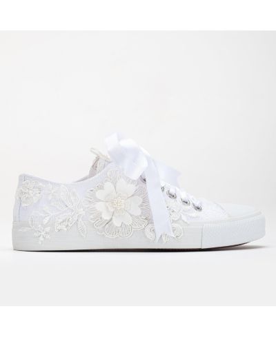 Peyton Floral Lace Bridal Sneakers