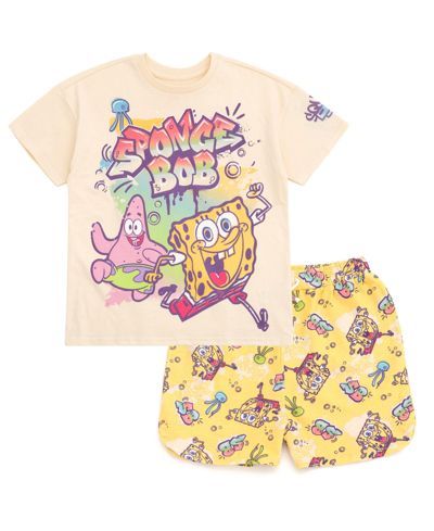 Комплект из футболки и шорт SpongeBob SquarePants Girls T-Shirt and French Terry Shorts Outfit Set