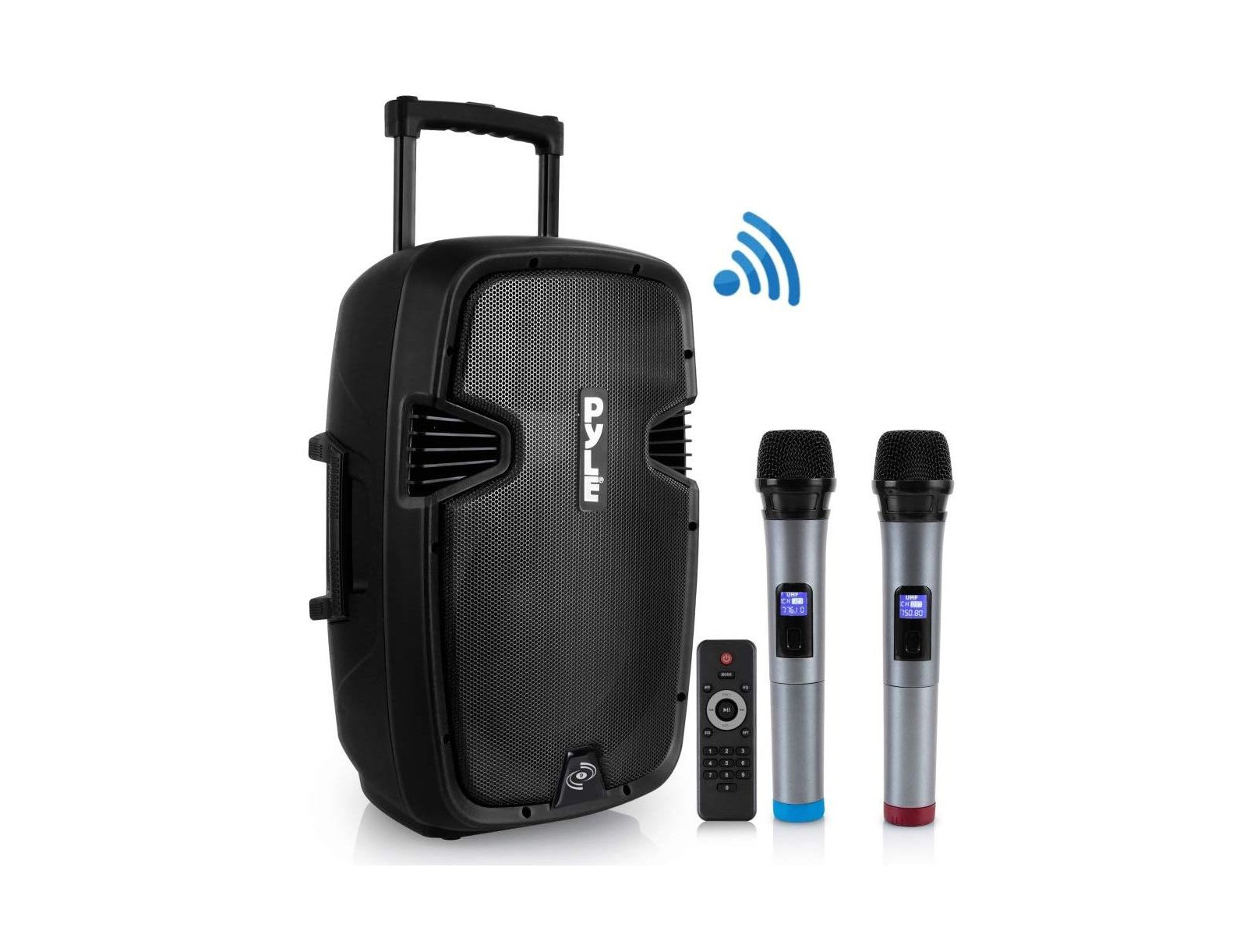 Pyle SereneLife Portable Bluetooth Dual Wireless Microphones Speaker