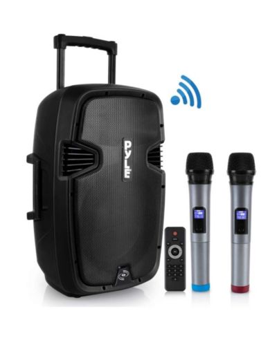 Pyle SereneLife Portable Bluetooth Dual Wireless Microphones Speaker