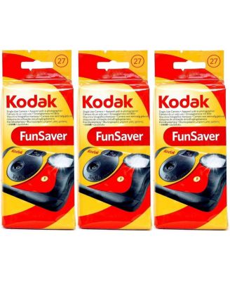 Kodak Одноразовая камера Fun Saver 35 мм со вспышкой, 27 кадров, упаковка по 3 шт.