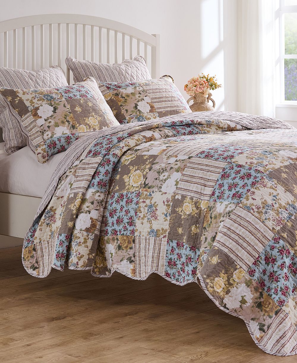 Комплект из 3 предметов: стеганое покрывало Greenland Home Fashions, Full/Queen