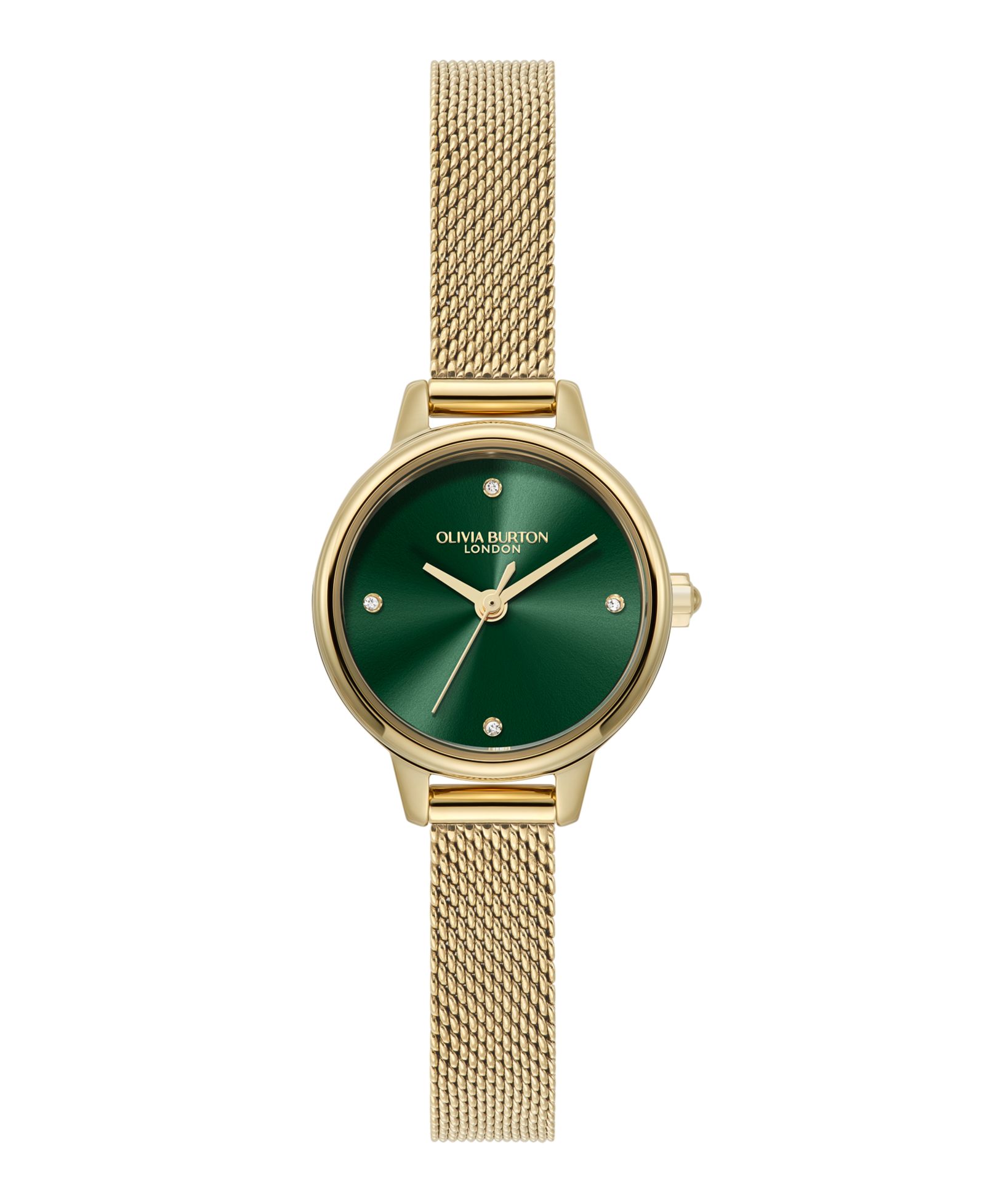 Женские часы Olivia Burton Women's Mini Classic, золотистая сталь, сетчатый браслет, 23mm