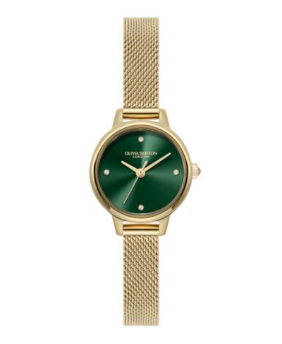 Женские часы Olivia Burton Women's Mini Classic, золотистая сталь, сетчатый браслет, 23mm