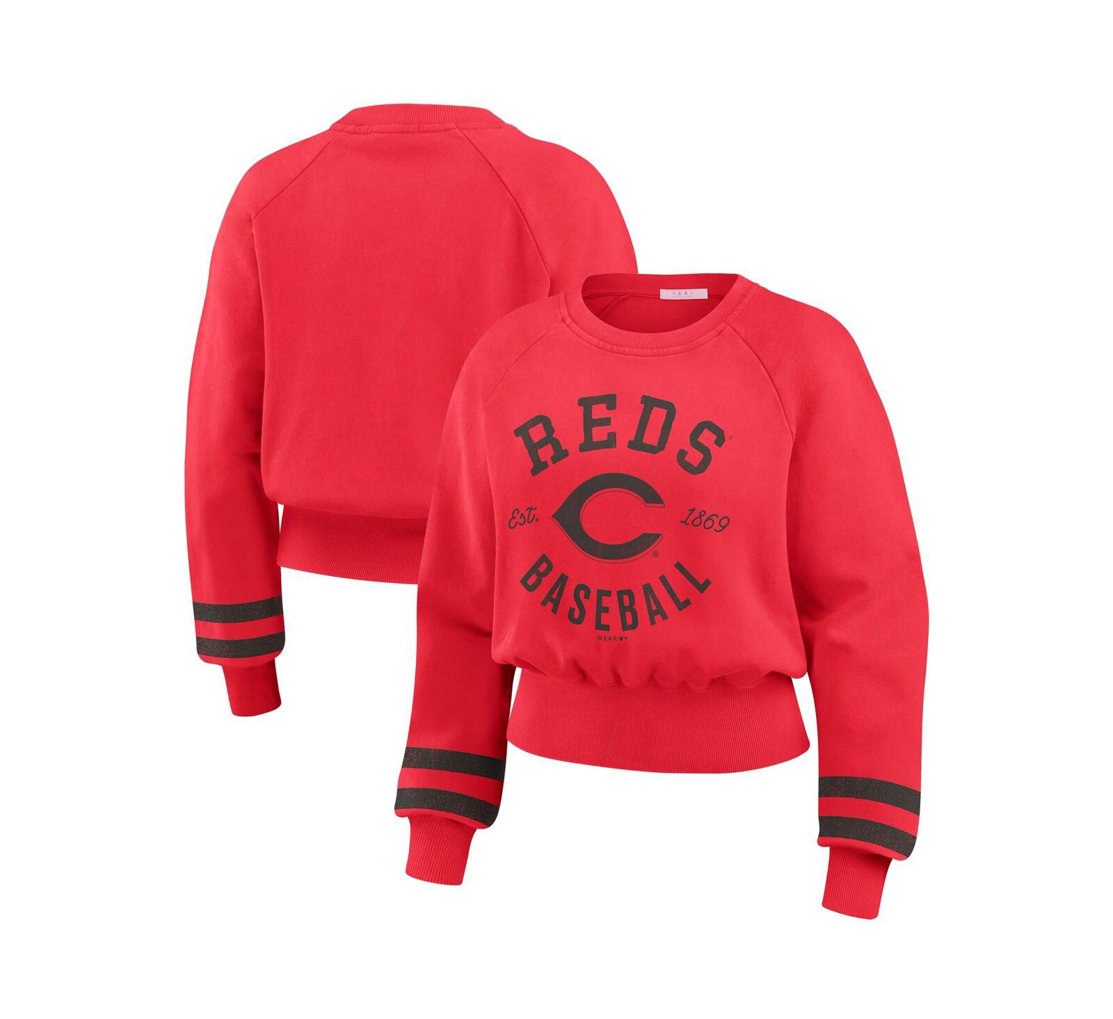Женский укороченный свитшот WEAR by Erin Andrews Cincinnati Reds Vintage Washed
