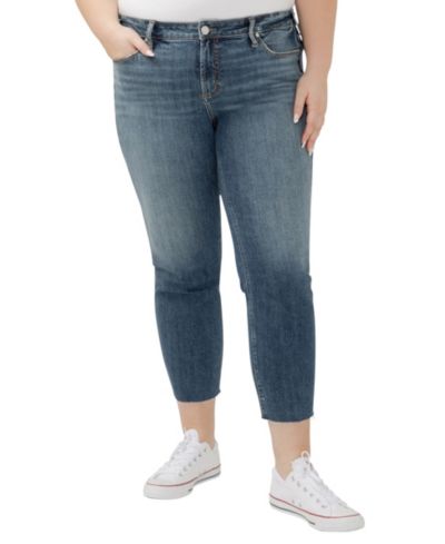Silver Jeans Co. джинсы Elyse Mid Rise Comfort Fit Ankle Straight Plus Size
