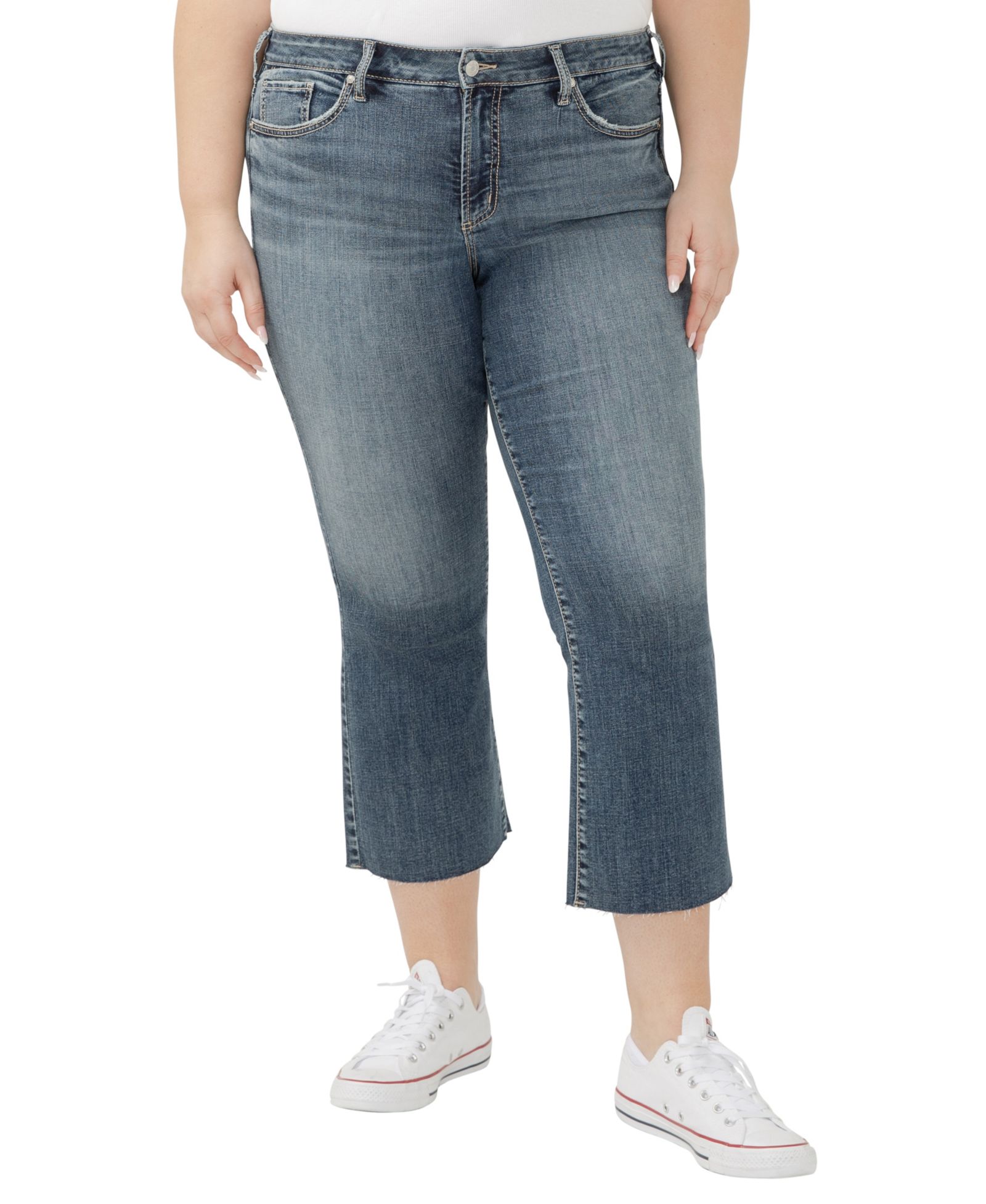 Silver Jeans Co. Plus Size Suki Mid Rise Curvy Fit Flare Jeans