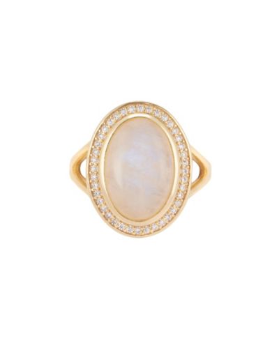 Кольцо Adornia Fine Moonstone Halo vermeil