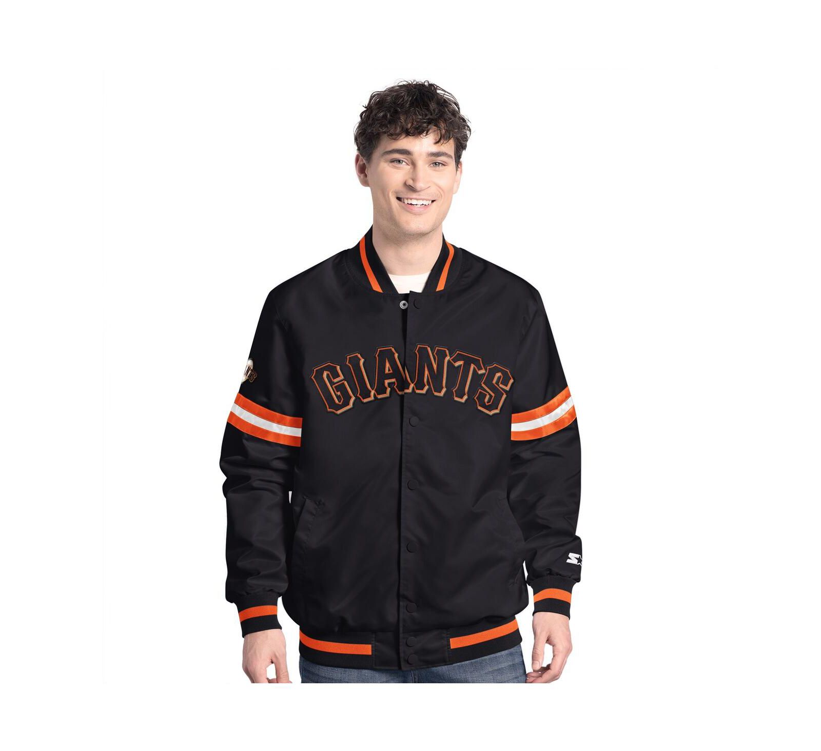 Starter Мужская университетская куртка San Francisco Giants Scout Full-Snap Varsity, черная
