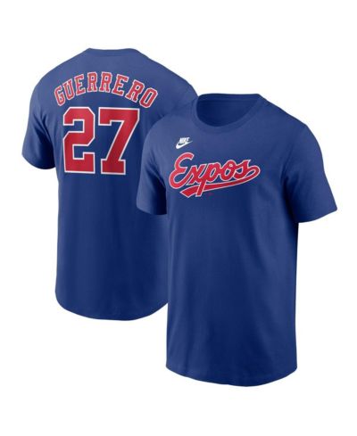 Мужская футболка Nike Vladimir Guerrero Blue Montreal Expos Cooperstown Collection Fuse Name & Number