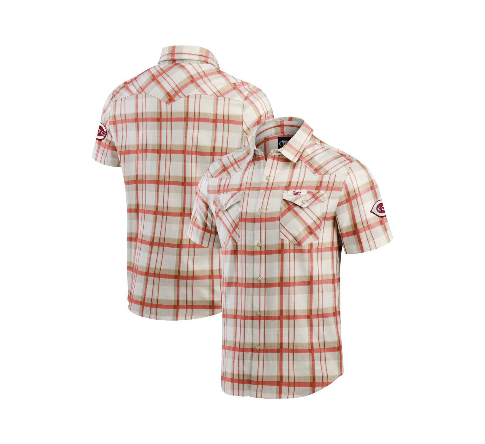 Fanatics Мужская рубашка в клетку Cincinnati Reds, Red