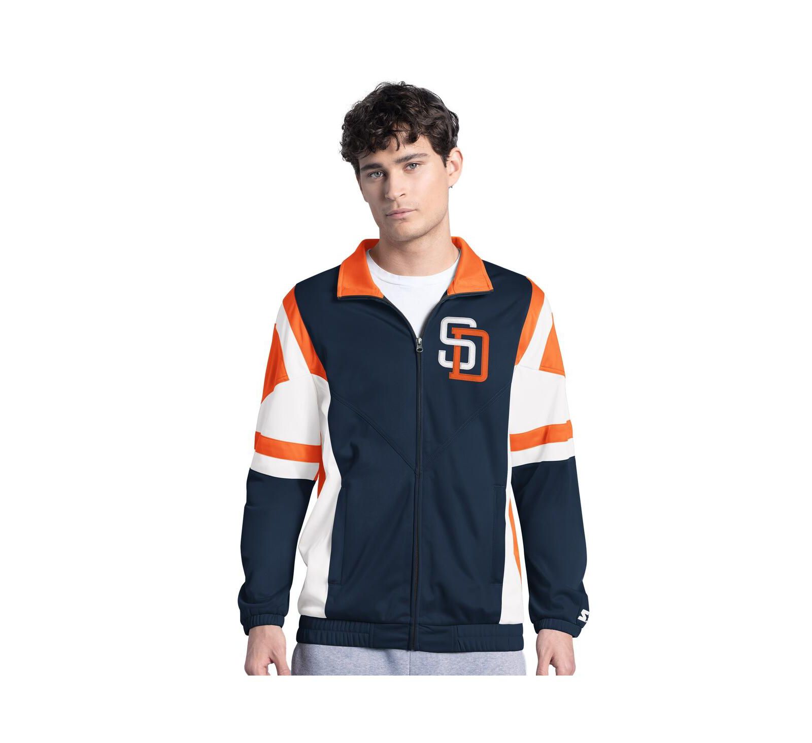 Мужской Starter Brown/Gold San Diego Padres Contender Tricot Full-Zip Track Jacket