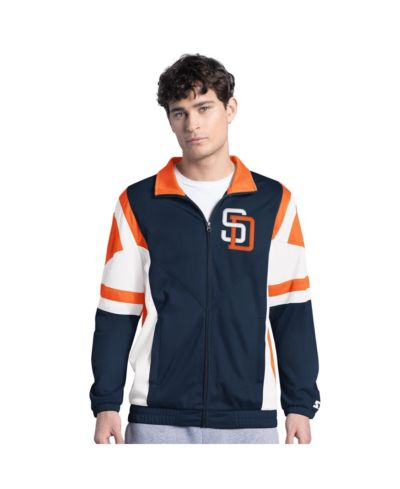 Мужской Starter Brown/Gold San Diego Padres Contender Tricot Full-Zip Track Jacket