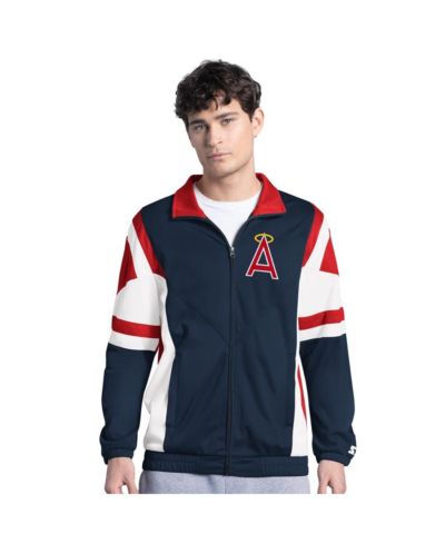 Мужская спортивная куртка Starter Navy/Red California Angels Contender Tricot Full-Zip Track