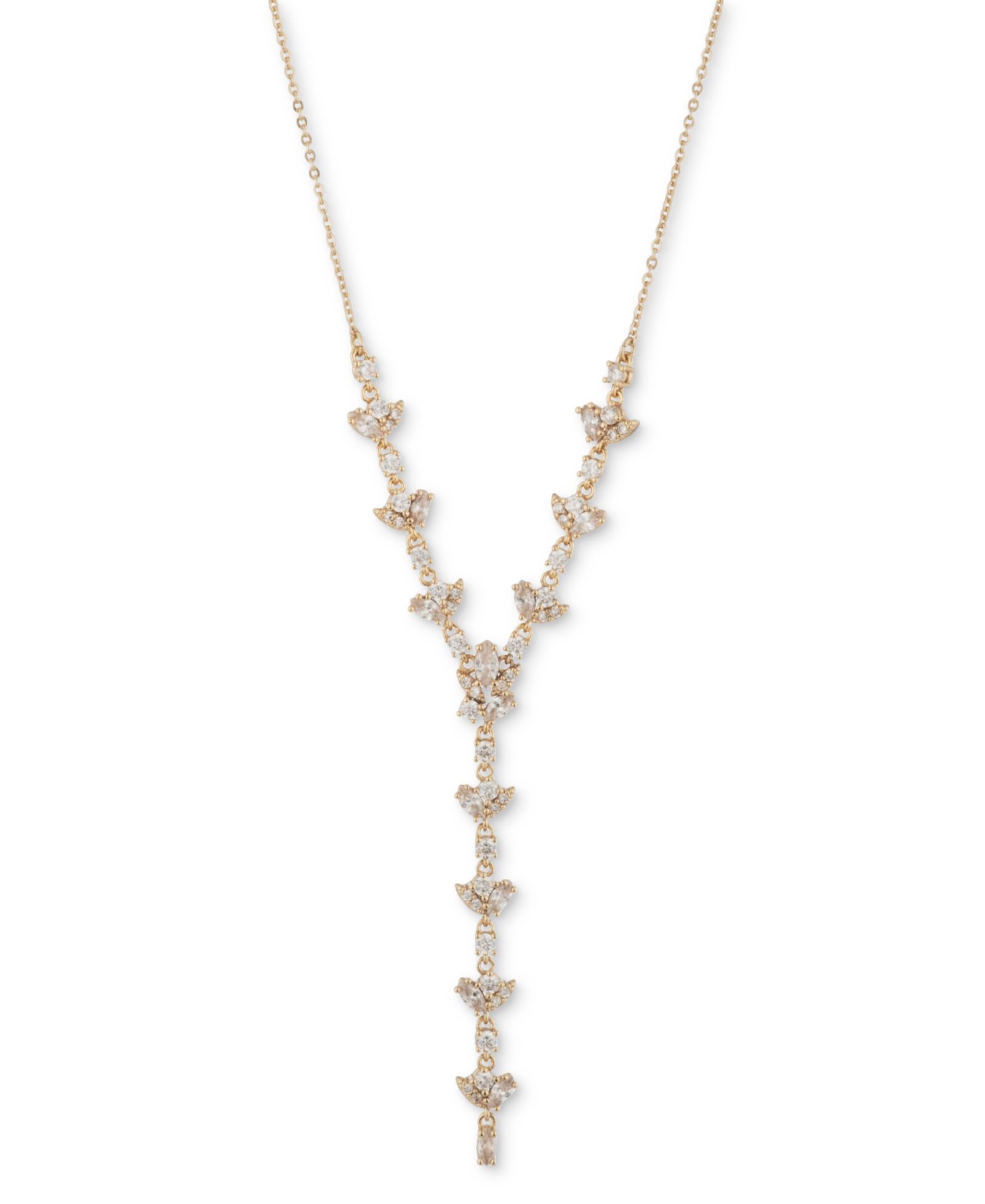 Ожерелье Givenchy Gold-Tone Cubic Zirconia Lariat 16" + 3" extender
