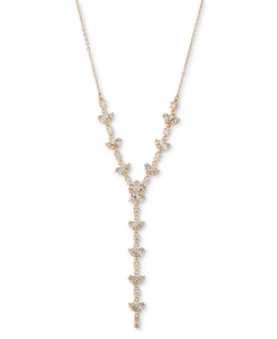 Ожерелье Givenchy Gold-Tone Cubic Zirconia Lariat 16" + 3" extender