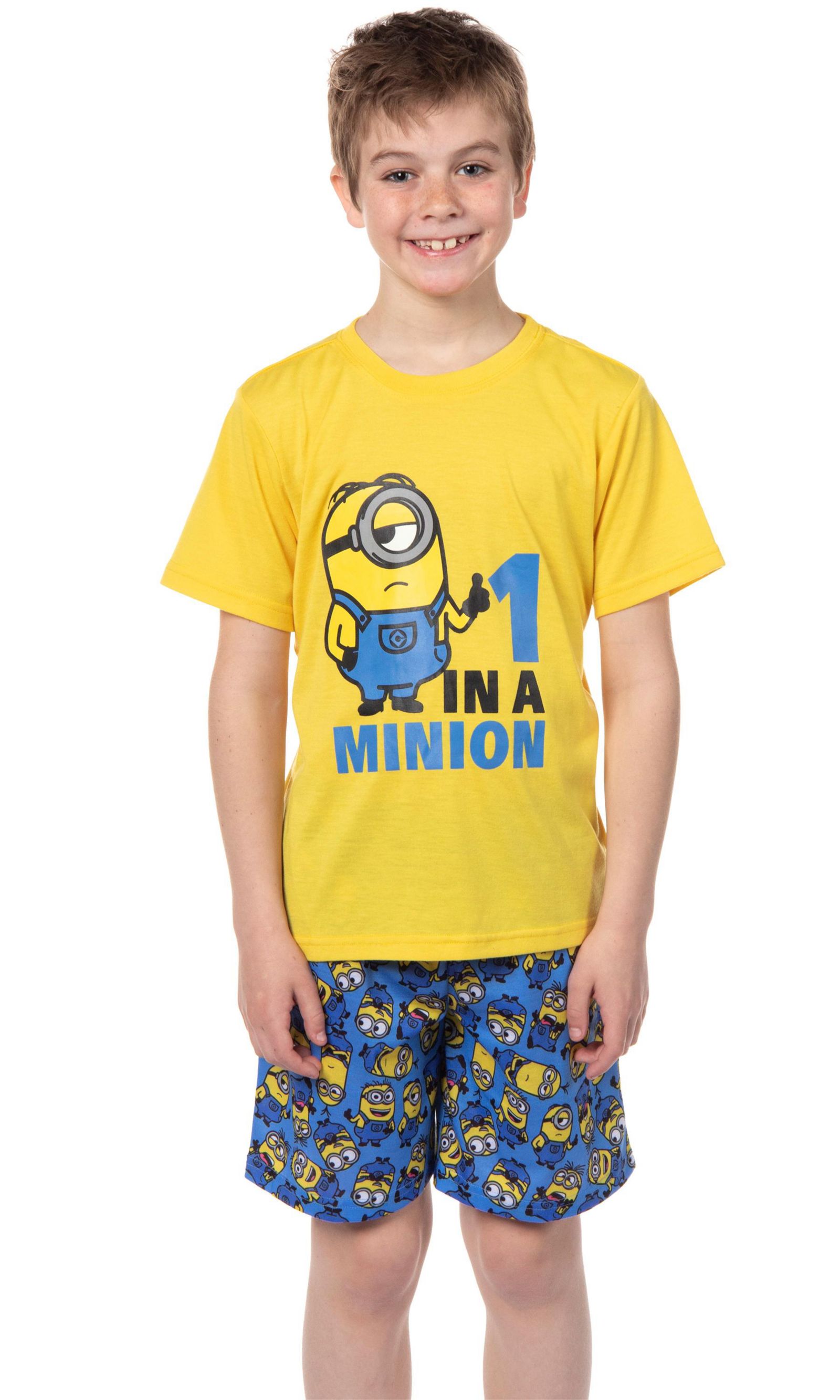 Despicable Me Boys' Minions 1 In A Minion Kids 2PC Pajama Set