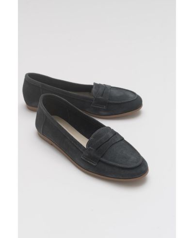 Charcoal suede leather