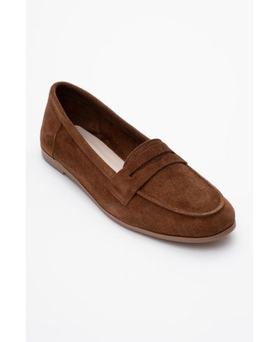 Brown suede leather