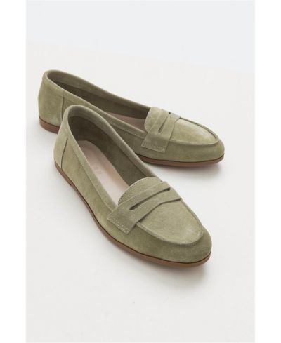 Light green suede leather