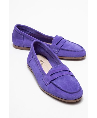 Lilac suede leather