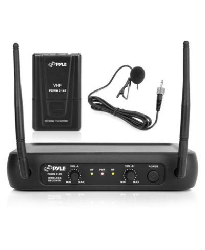Pyle Wireless VHF Microphone System with Adjustable Volume Control