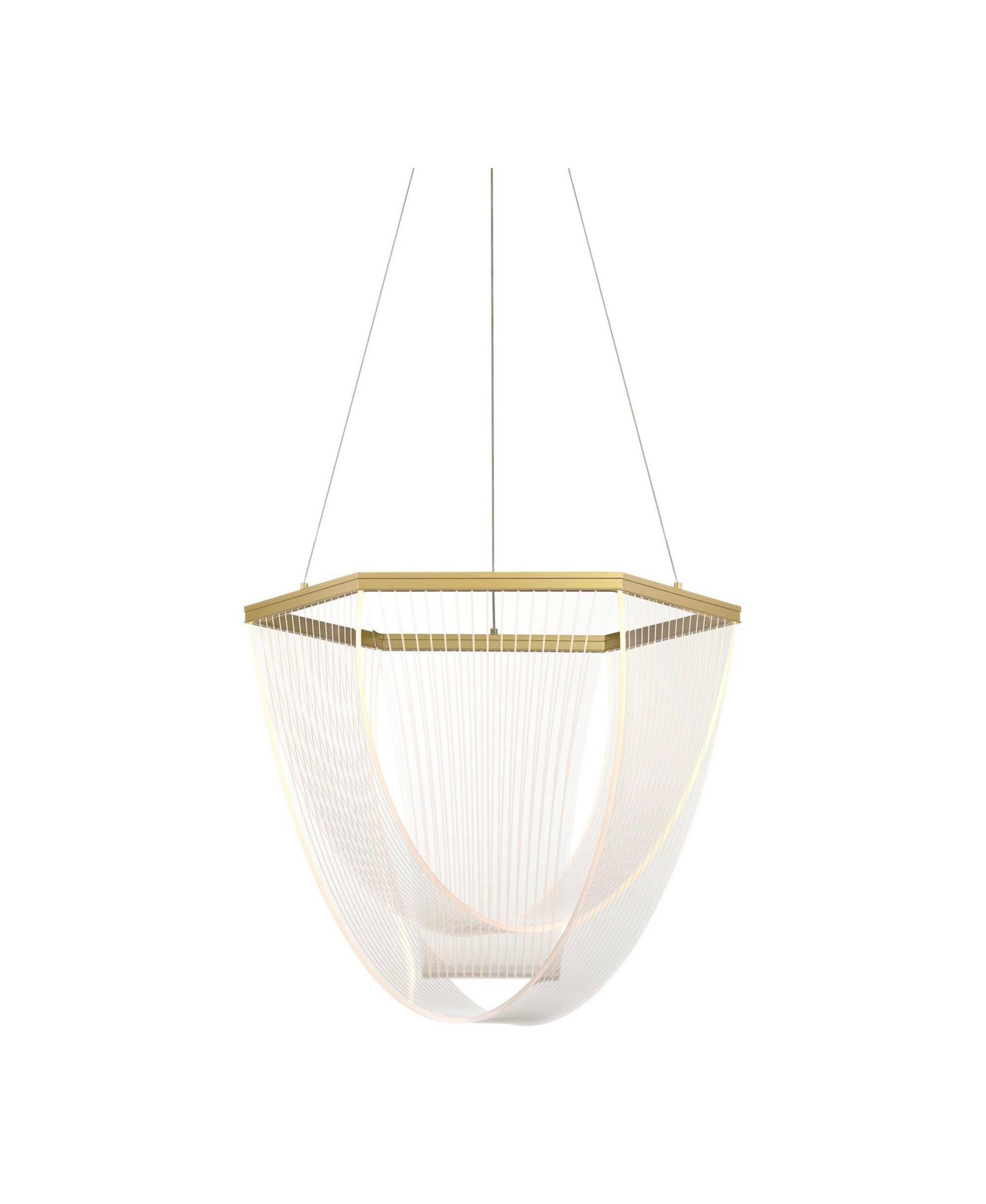 Possini Euro Design Muir 20 1/2" Modern Pendant Ceiling Light Fixture Dining Room Over Table Hanging LED Clear Sanded Gold Finish
