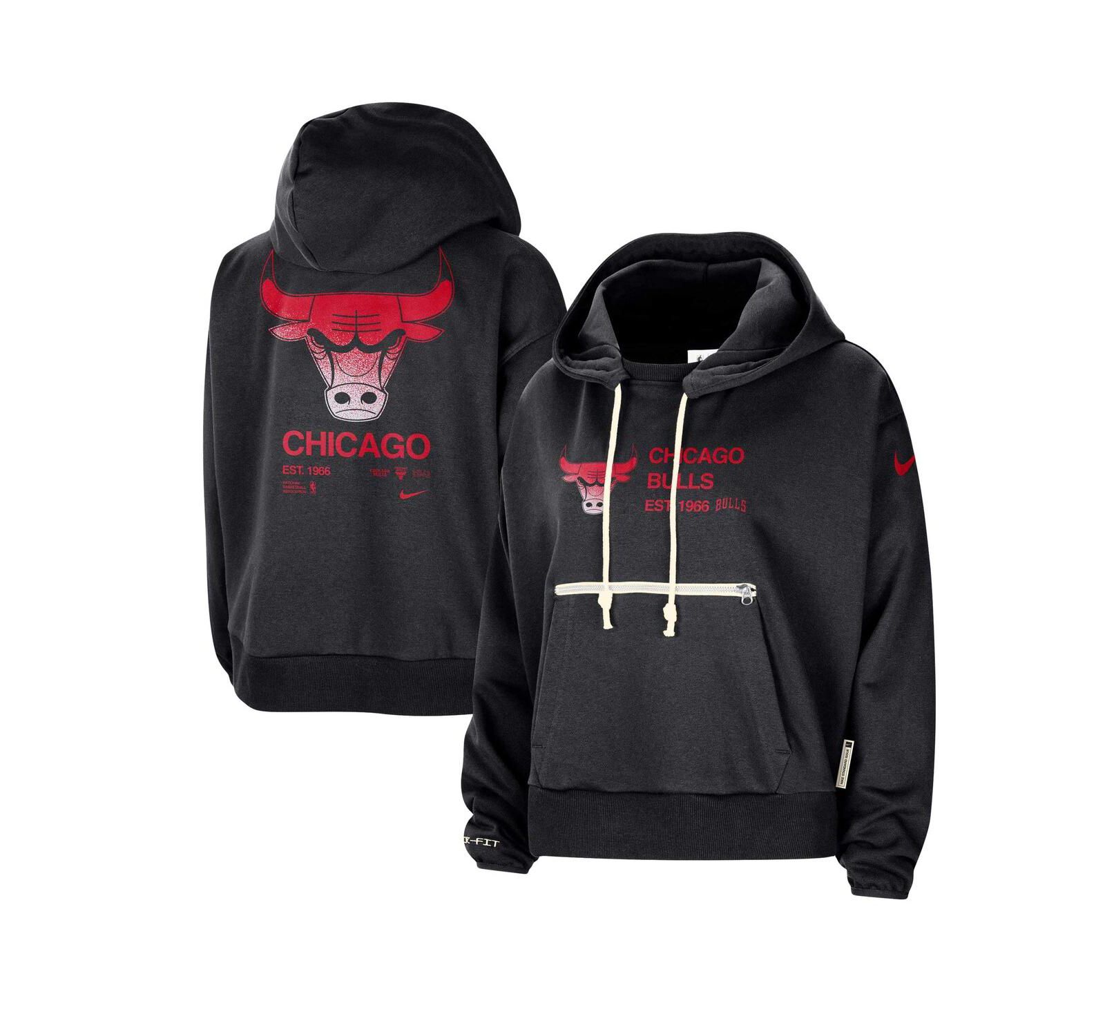 Nike Women's Black Chicago Bulls Courtside Standard Issue Performance Pullover Hoodie