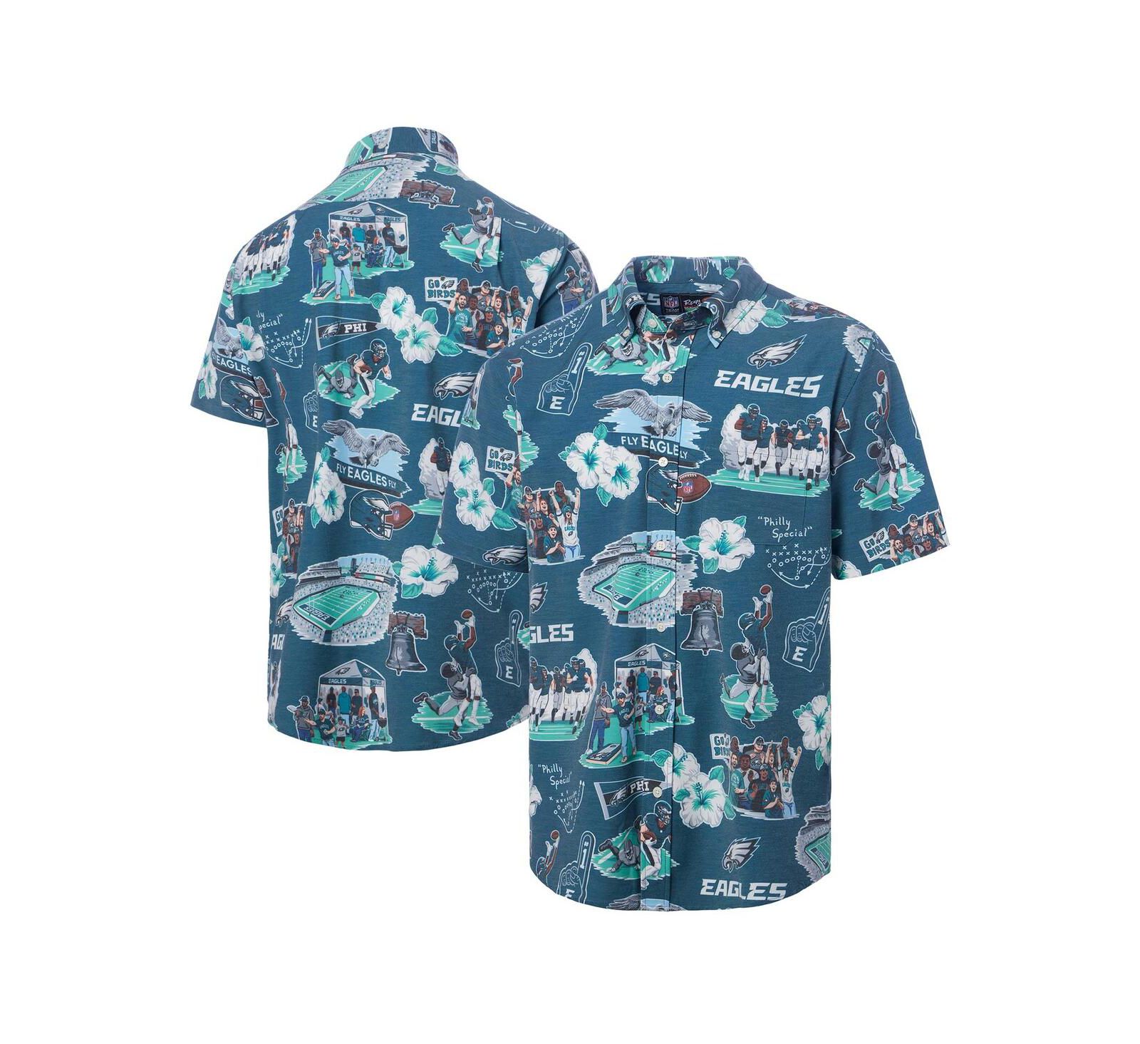 Мужская рубашка Reyn Spooner Philadelphia Eagles Scenic Button-Down, Kelly Green