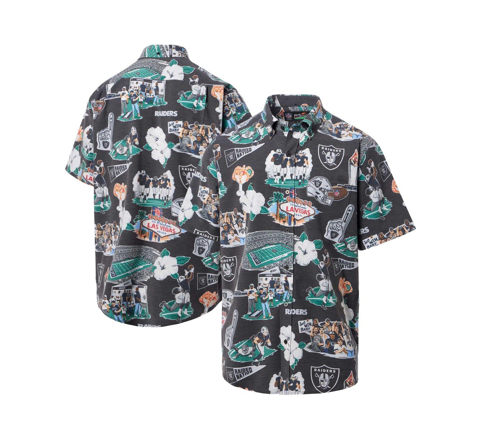 Reyn Spooner Men's Black Las Vegas Raiders Scenic Button-Down Shirt