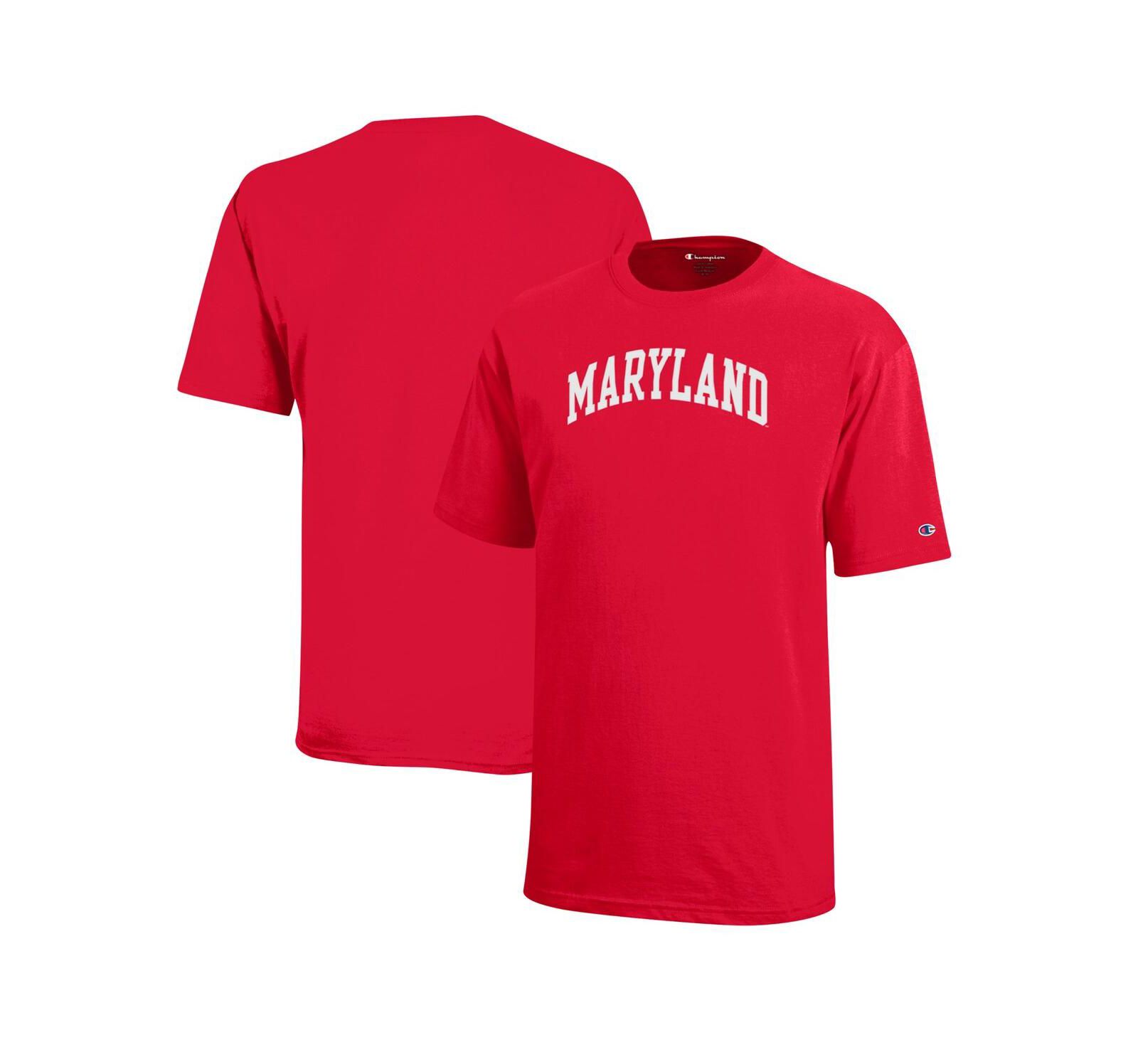 Champion Big Boys and Girls Red Maryland Terrapins Team Arch T-Shirt