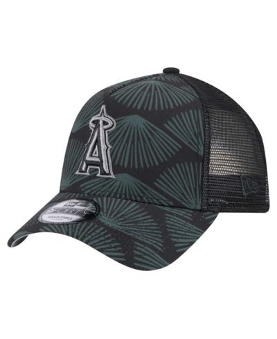 Мужская кепка New Era Black Los Angeles Angels 9FORTY A-Frame Trucker Adjustable Hat