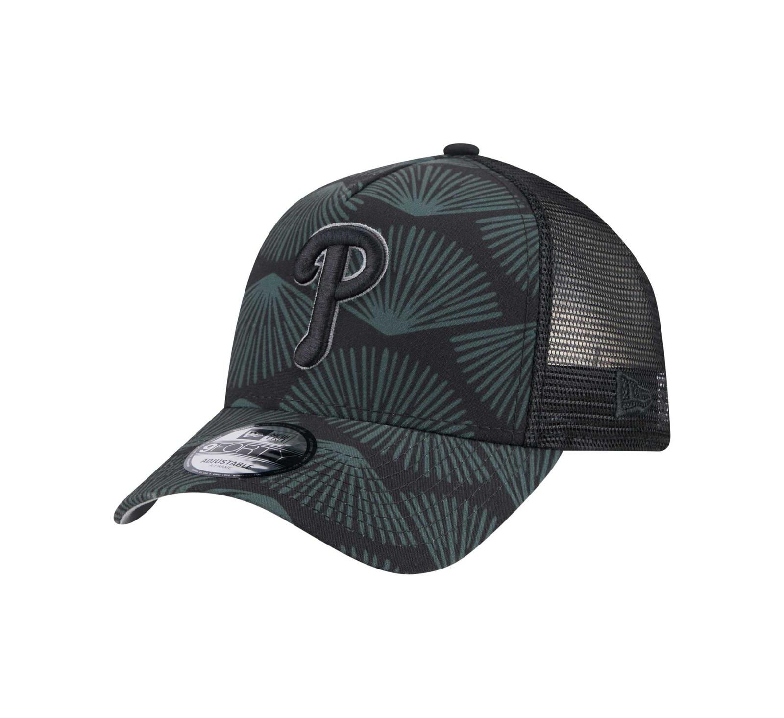 Мужская бейсболка New Era Black Philadelphia Phillies 9FORTY A-Frame Trucker регулируемая