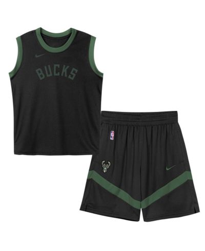 Детский комплект Nike: сетка майка и шорты Milwaukee Bucks, черный