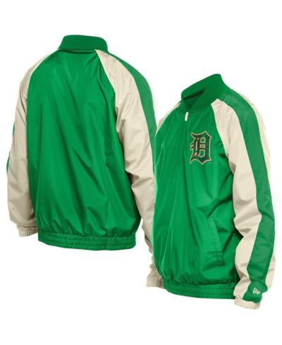 New Era Мужской ветровка-худи Raglan с молнией Detroit Tigers Kelly Green