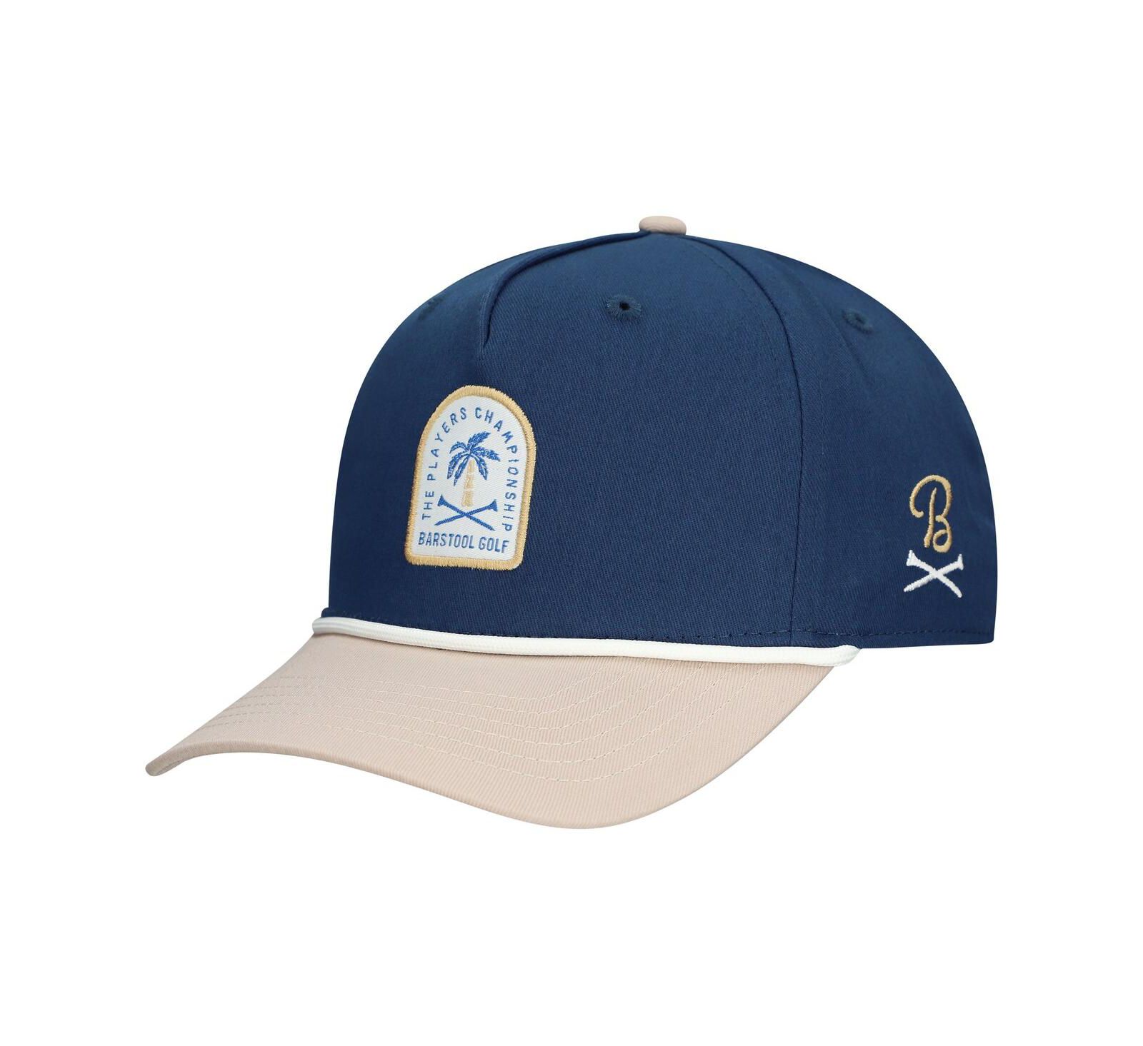 Мужская кепка Barstool Golf Navy THE PLAYERS Tropical Small Patch Rope Snapback