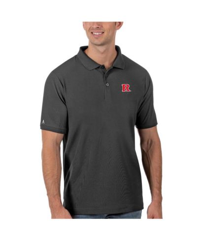 Antigua Men's Anthracite Rutgers Scarlet Knights Legacy Pique Polo Shirt