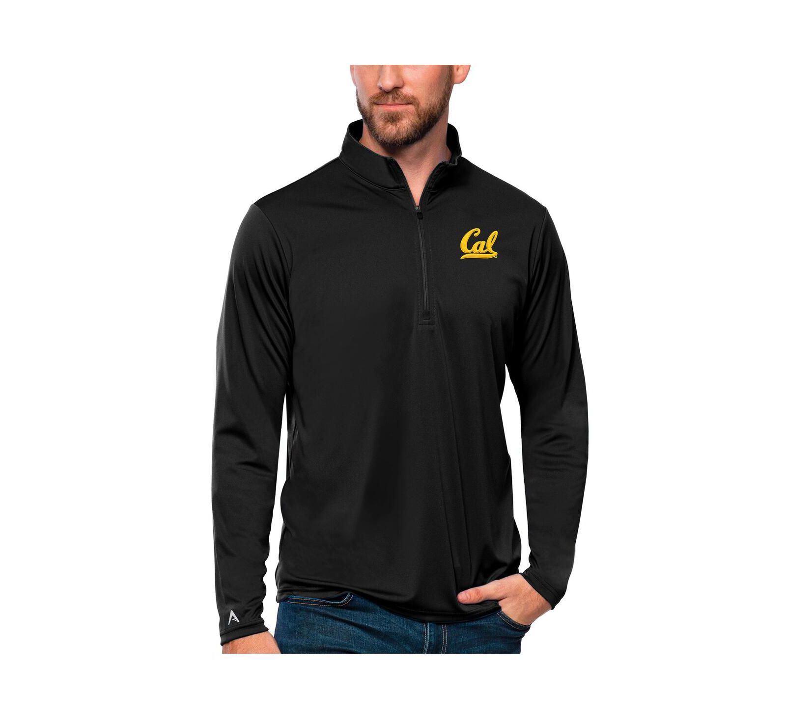 Мужская кофта Antigua Black Cal Bears Tribute Quarter-Zip Top