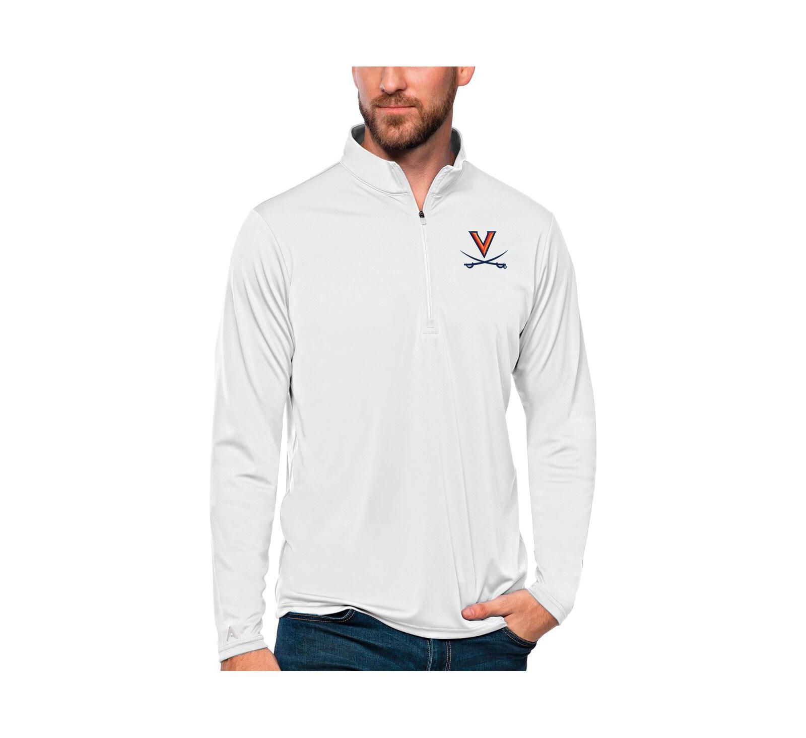 Мужской топ Antigua White Virginia Cavaliers Tribute Quarter-Zip