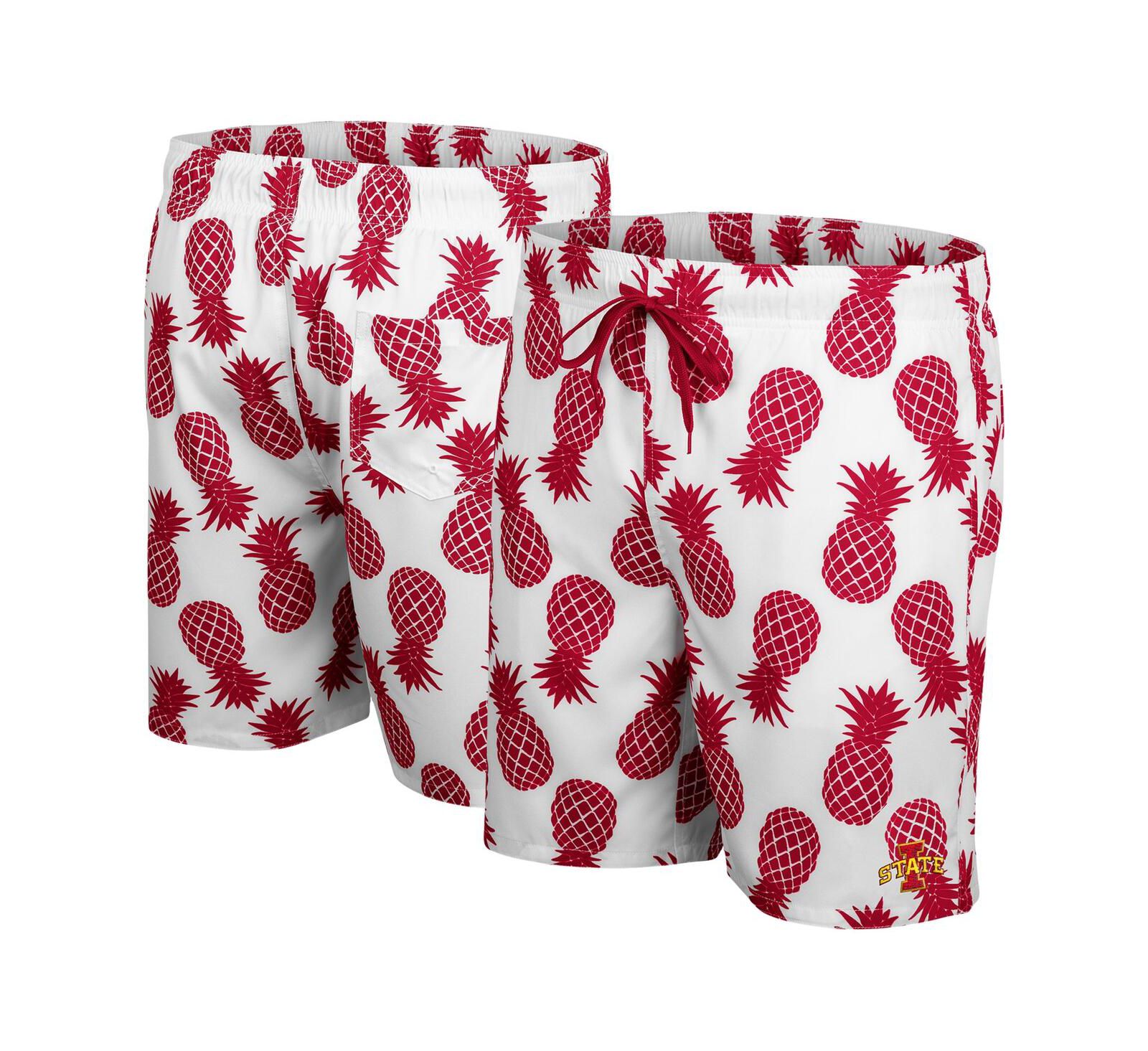 Colosseum Men's White Iowa State Cyclones Pineapples Swim Shorts