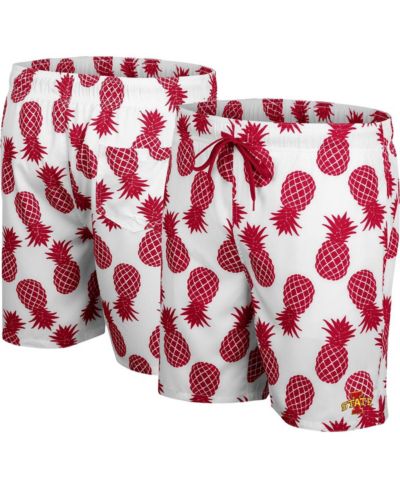 Colosseum Men's White Iowa State Cyclones Pineapples Swim Shorts