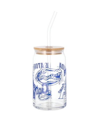 Indigo Falls Florida Gators 16oz. Can Glass with Straw